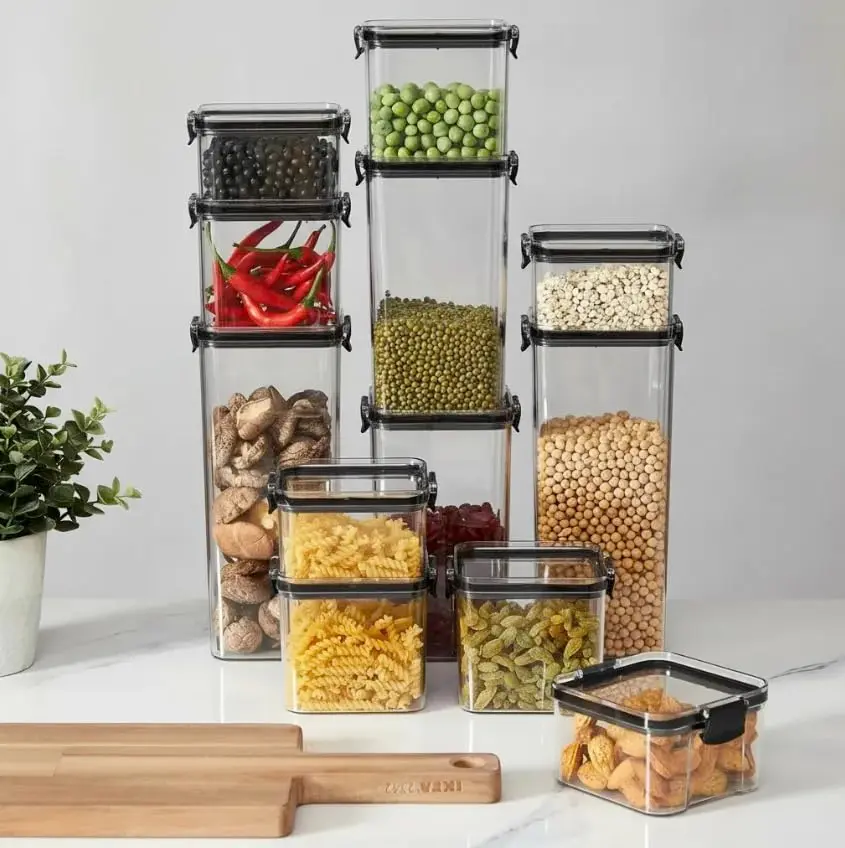 Pote Hermético Haushop Kit Potes Herméticos 12 Unidades Para Alimentos Seguro Transparente - 1