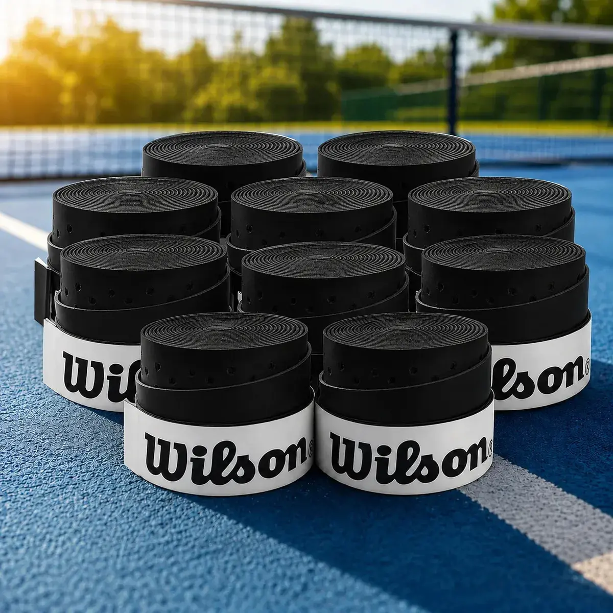 Kit 10 Overgrip Wilson Para Beach Tennis Padel Pickleball Cor Preto Fita Cabo Empunhadura