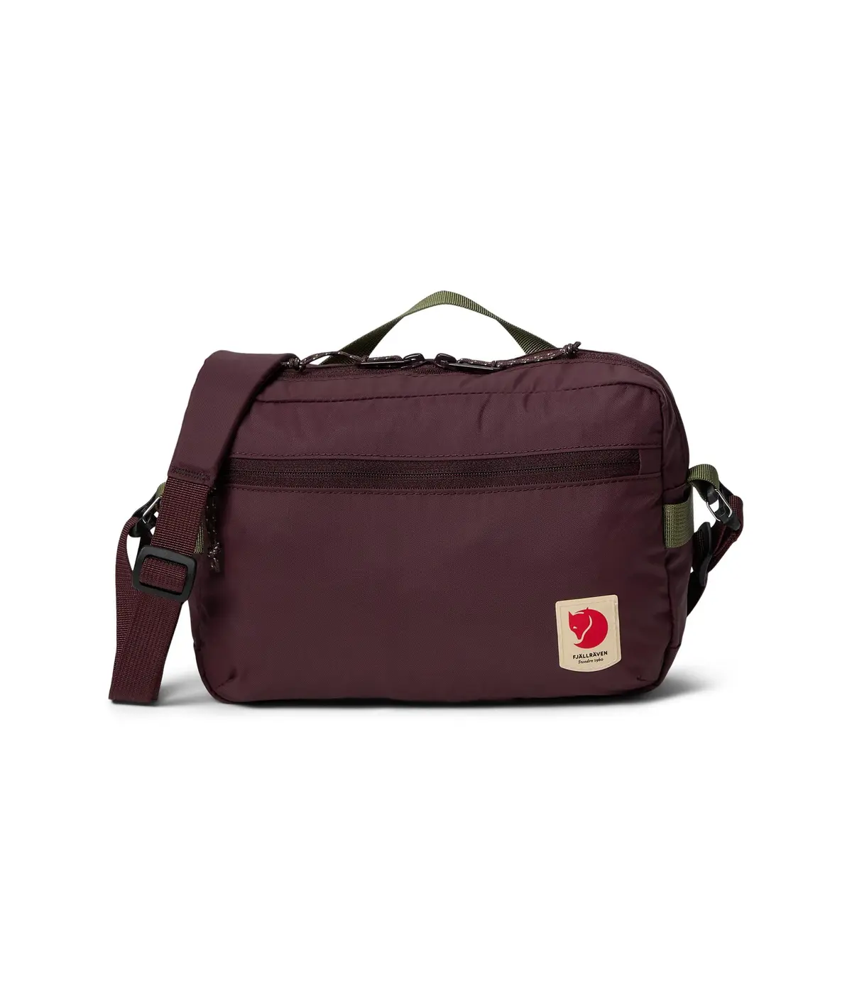 Bolsa Fjällräven High Coast Crossbody Blackberry | Tecido resistente à água, armazenamento compacto, alça ajustável – viagem, alça transversal de costa alta