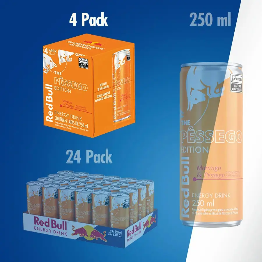 Red Bull Energético, Morango e Pêssego, 250ml, 4 latas thumbnail 5