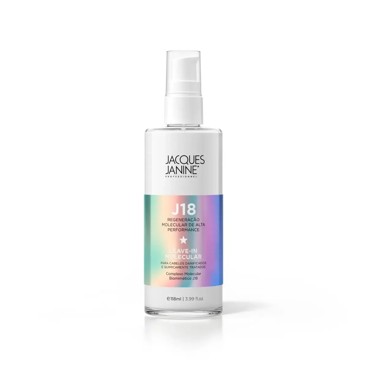 Leave-in Capilar Jacques Janine Molecular J18, 118ml | Reconstrução molecular com proteção térmica para fios danificados.