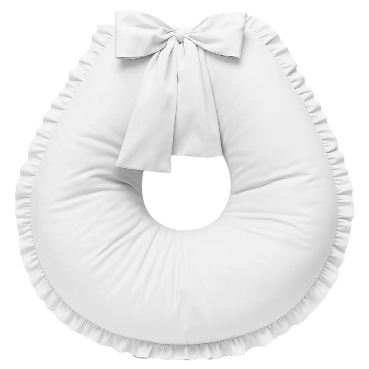Almofada de amamentação grande babado (Branca)
