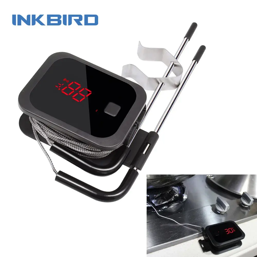 Inkbird termômetro comida cozinhar sem fio bluetooth churrasco termômetro IBT-2X com duplo sondas e temporizador para forno carne grill churrasco - 1