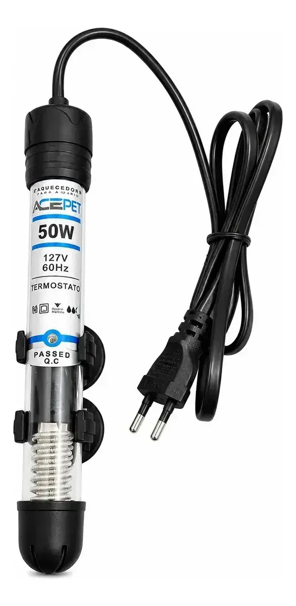 Termostato Aquecedor Ace Pet 50W Submersível para Aquário até 45 Litros com Controle de Temperatura e Aquecimento da Água thumbnail 2