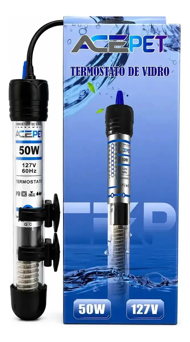 Termostato Aquecedor Ace Pet 50W Submersível para Aquário até 45 Litros com Controle de Temperatura e Aquecimento da Água thumbnail 3