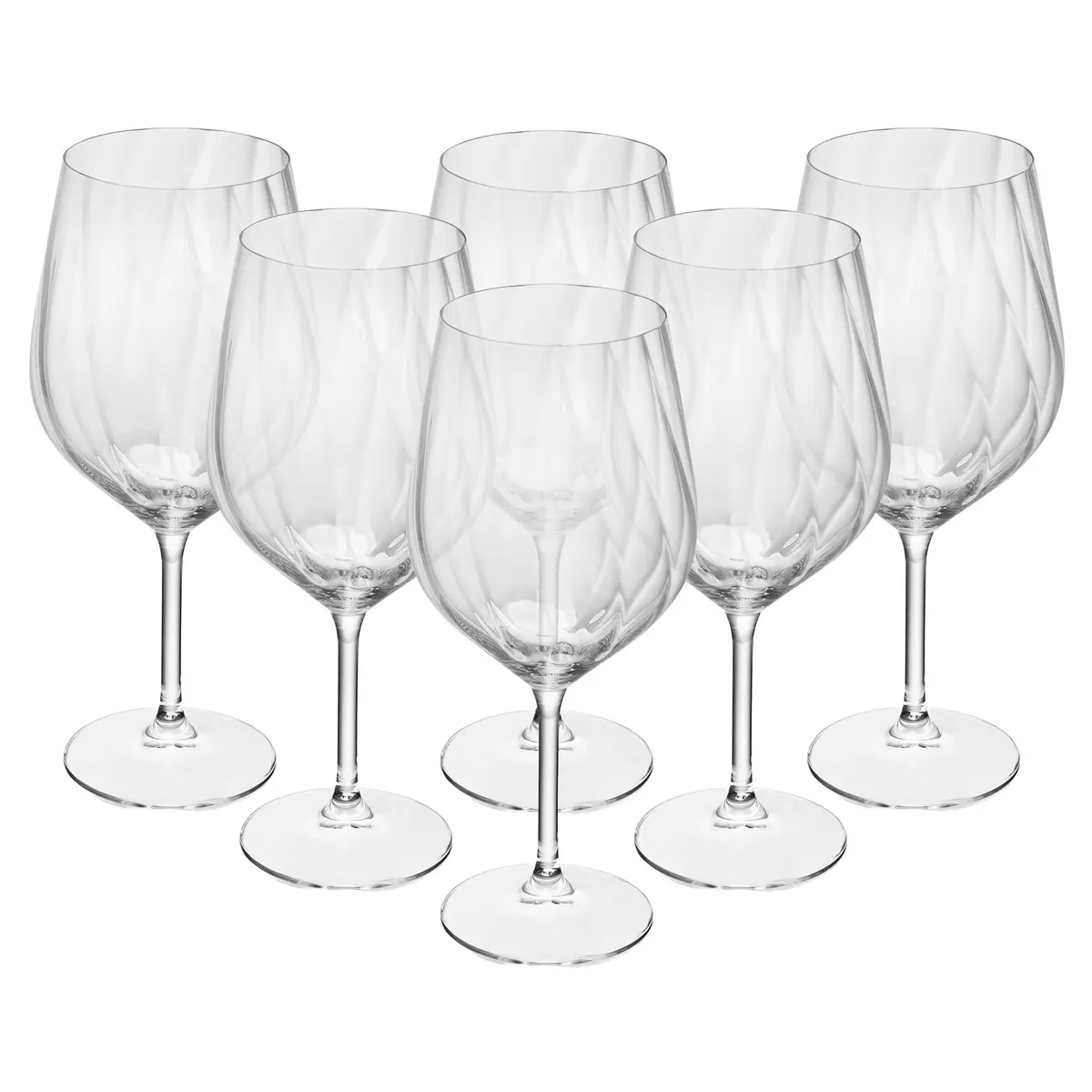 WOLFF - Jogo 6 Taça de Vinho Crex Optic 600ml Cristal Ecológico Bohemia - 1