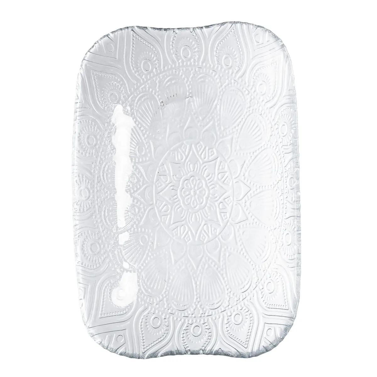 Travessa decorativa retangular Tatoo em vidro P13xL20xA3cm - 1
