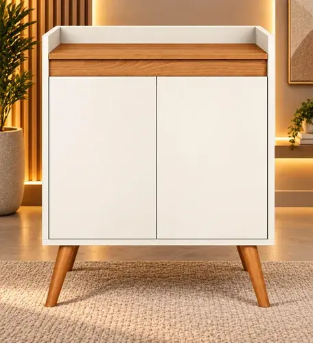 Aparador Buffet Lívia 2 Portas Pés Palito Retrô Elegante - 1