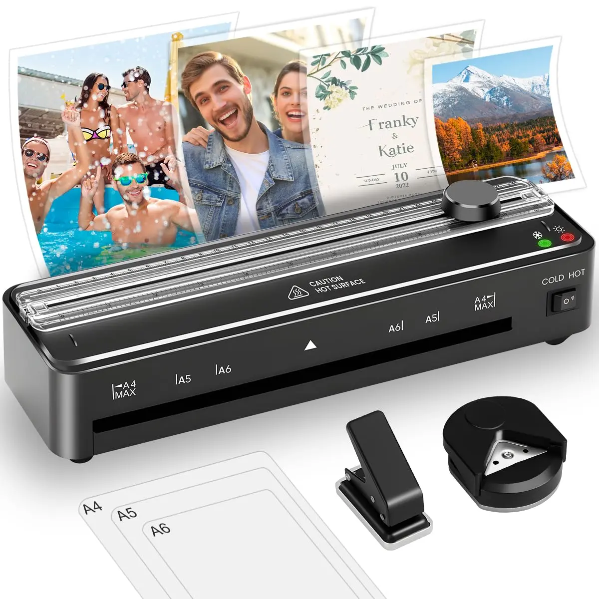 Plastificadora, A4 Plastificadora e Laminadora | 220V Laminadora Profissional com Selagem 230mm, 300W, Compatível com Dcumentos A4/A5/A6/A7/3R/2R, Velocidade 320mm/min