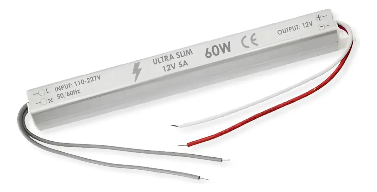 Fonte Slim 12V 60W 5A Lustres Online Para Fita LED e CFTV IP40