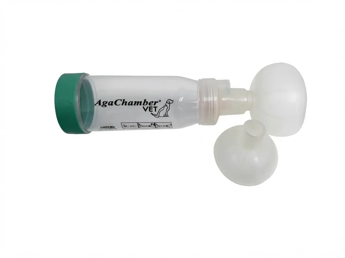Espaçador para Aerossolterapia Agachamber Vet, Com Máscaras P e M