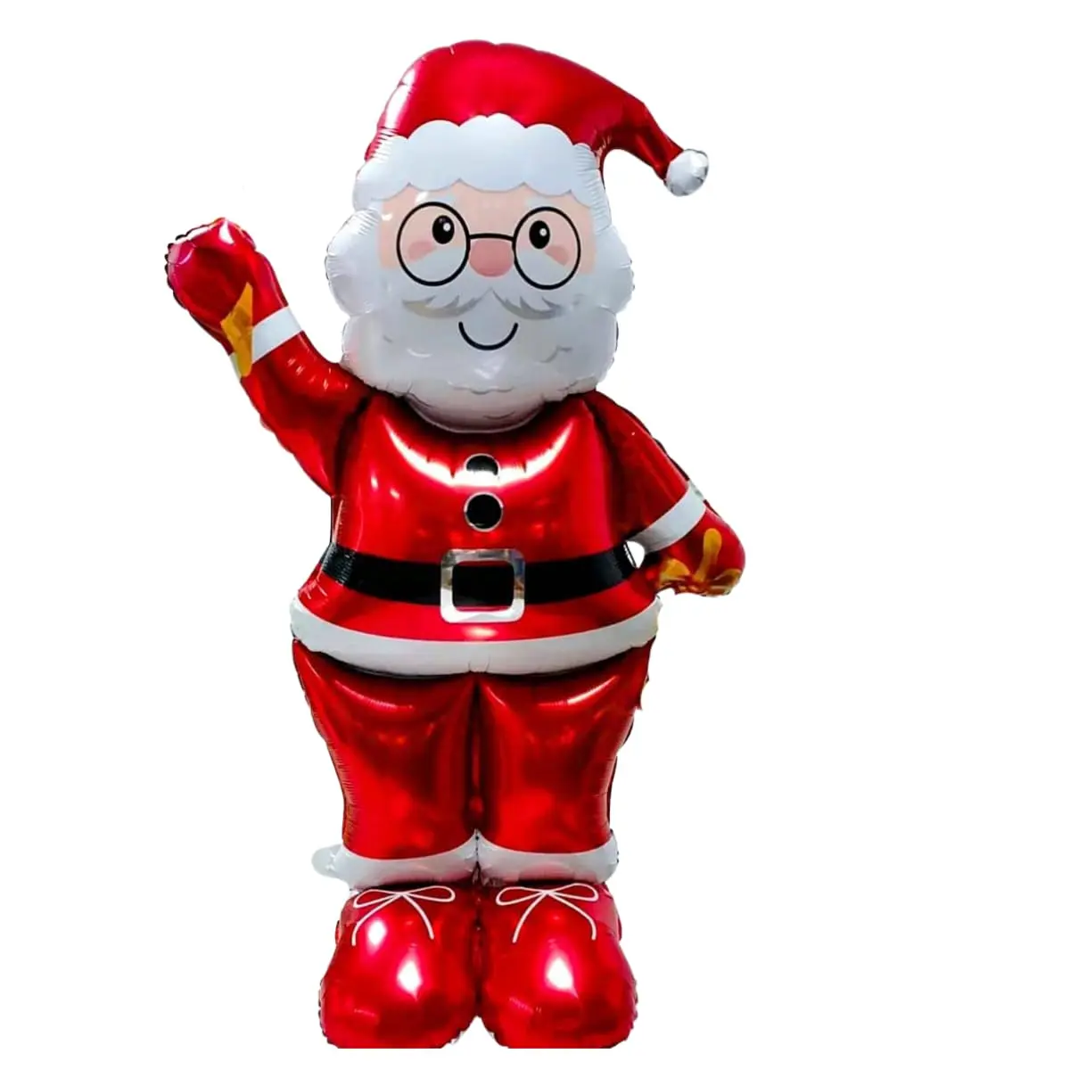 Balão Papai Noel Metalizado Gigante 3D 125cm Fica em Pé Decoração de Natal | Fica em pé sozinho, infla com ar comum e não precisa de hélio