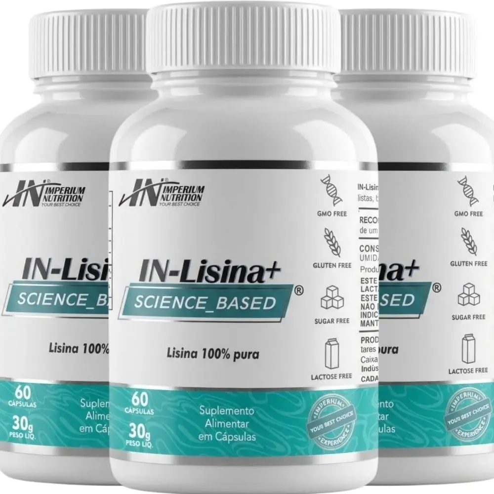 Combo 3X Lisina (IN-Lisina+ 180 Cápsulas) Imperium Nutrition
