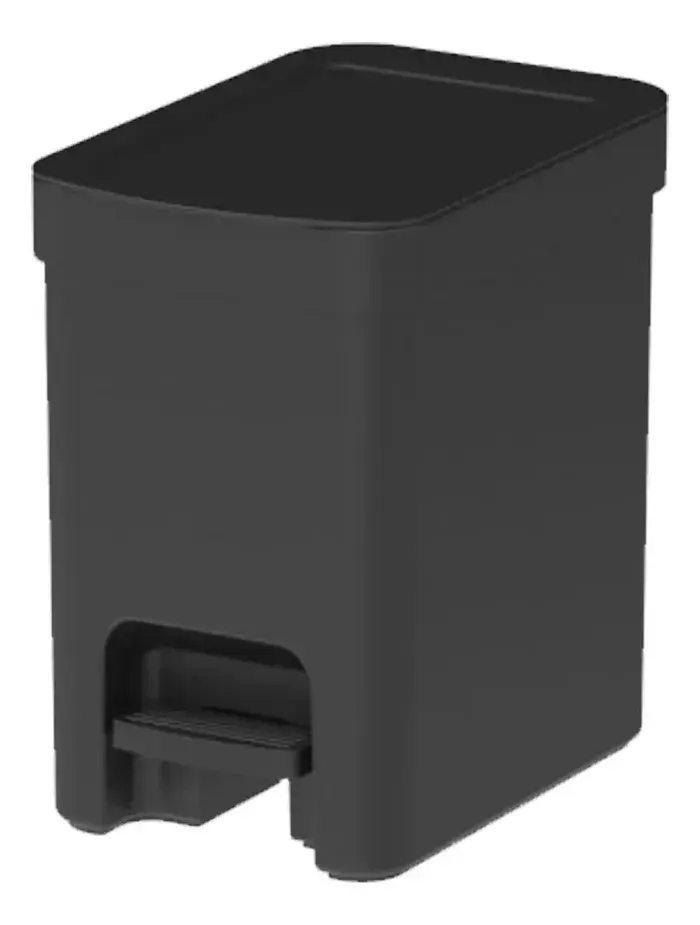 Lixeira Com Pedal Preto 6 Litros Cesto De Lixo Banheiro Ou Preto