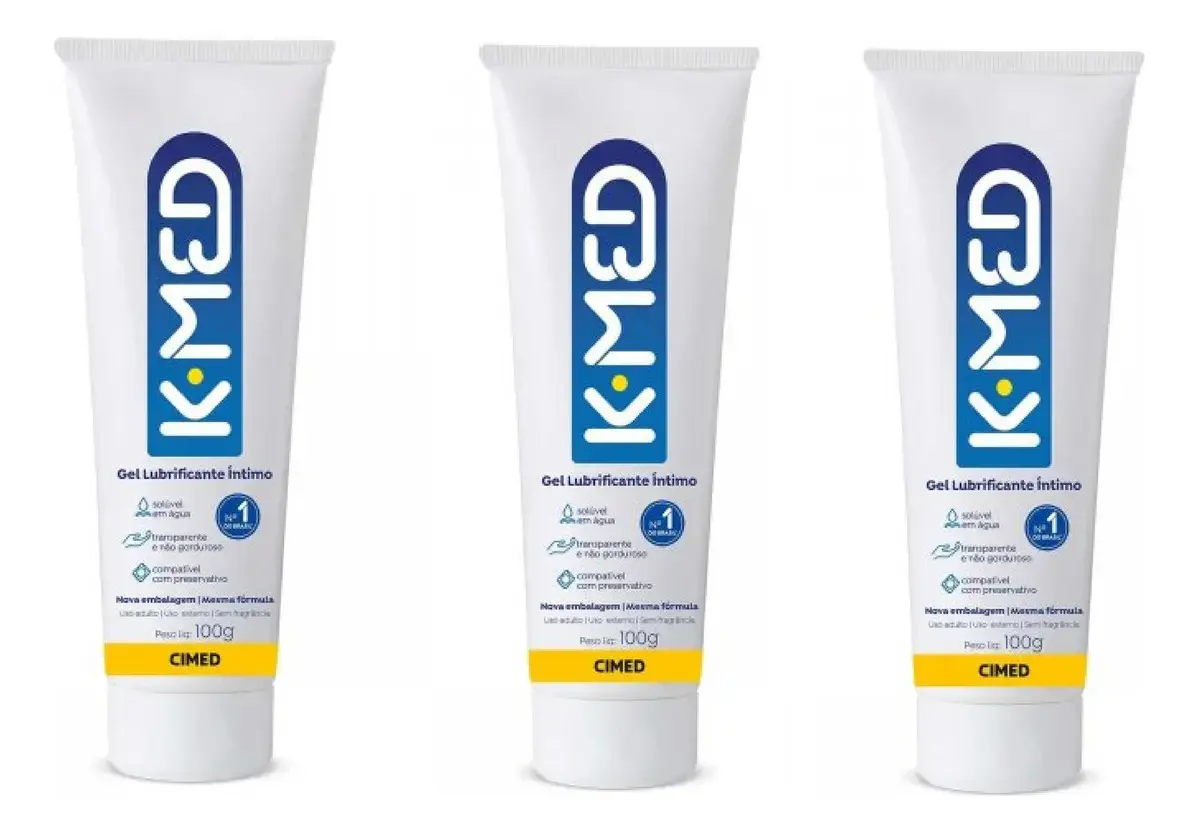 Kit 3 Unidades Gel Lubrificante K-med 100g Neutro Base Dágua