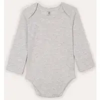 body infantil manga longa cinza