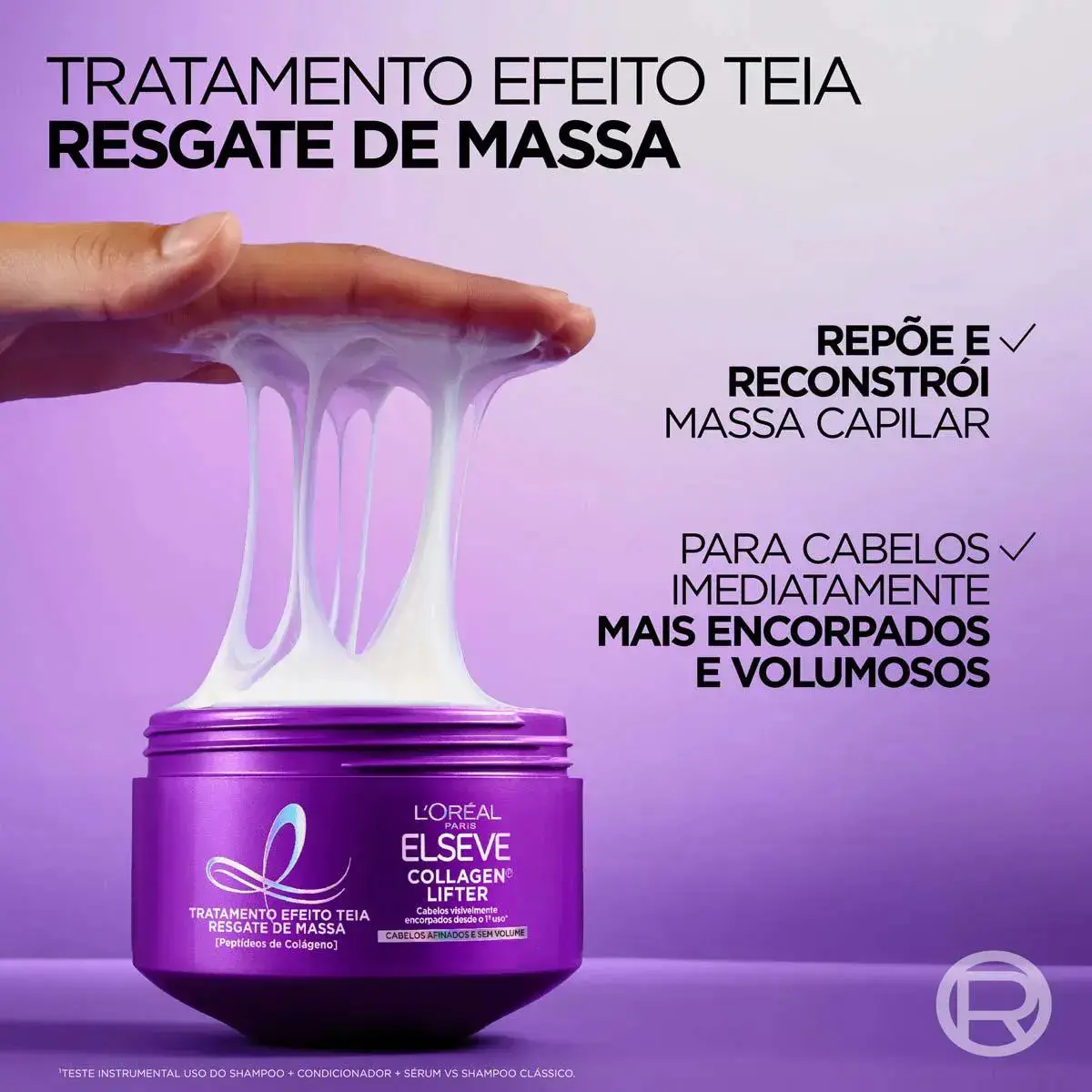 L'Oréal Paris Elseve Collagen Lifter Máscara de Tratamento Condicionante Efeito Teia Para Resgate de Massa com Peptídeos de Colágeno Reconstrói a Fibra e Dá Volume por 72h 300g thumbnail 3