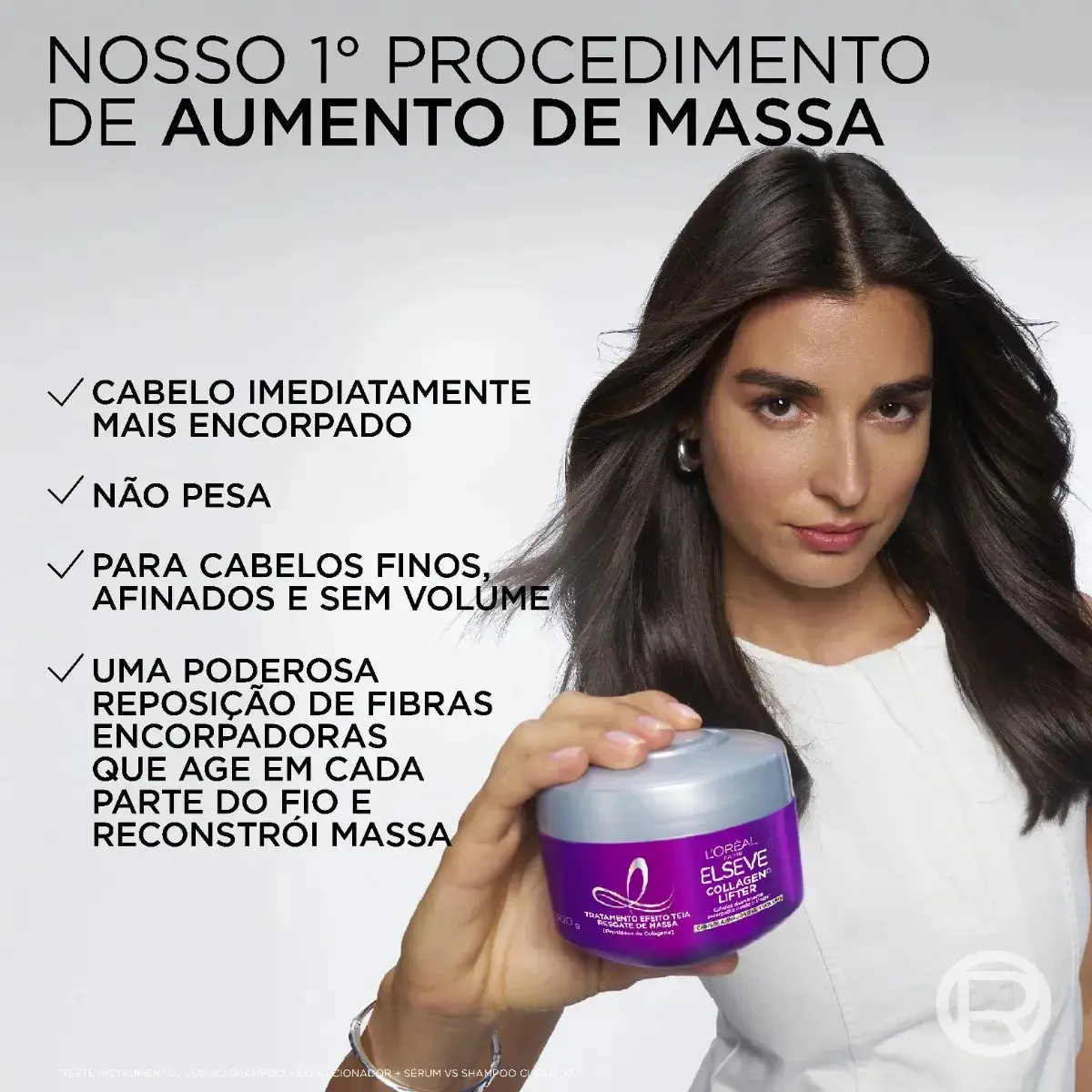 L'Oréal Paris Elseve Collagen Lifter Máscara de Tratamento Condicionante Efeito Teia Para Resgate de Massa com Peptídeos de Colágeno Reconstrói a Fibra e Dá Volume por 72h 300g thumbnail 6