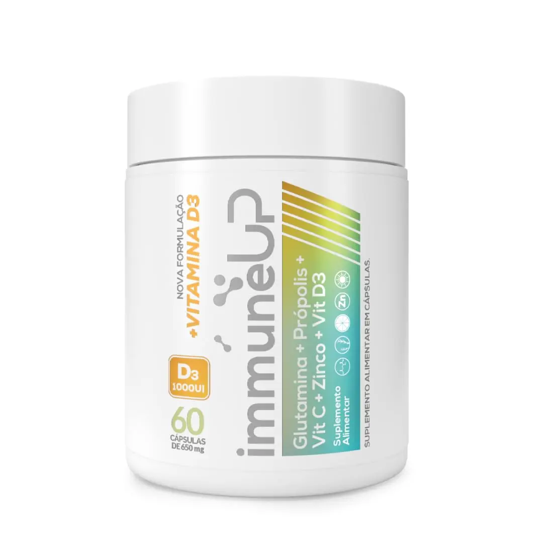 APISVIDA Immune Up – Suplemento Alimentar de Glutamina, Própolis, Vitamina C, Zinco e Vitamina D3 | 60 Cápsulas | Produto Natural