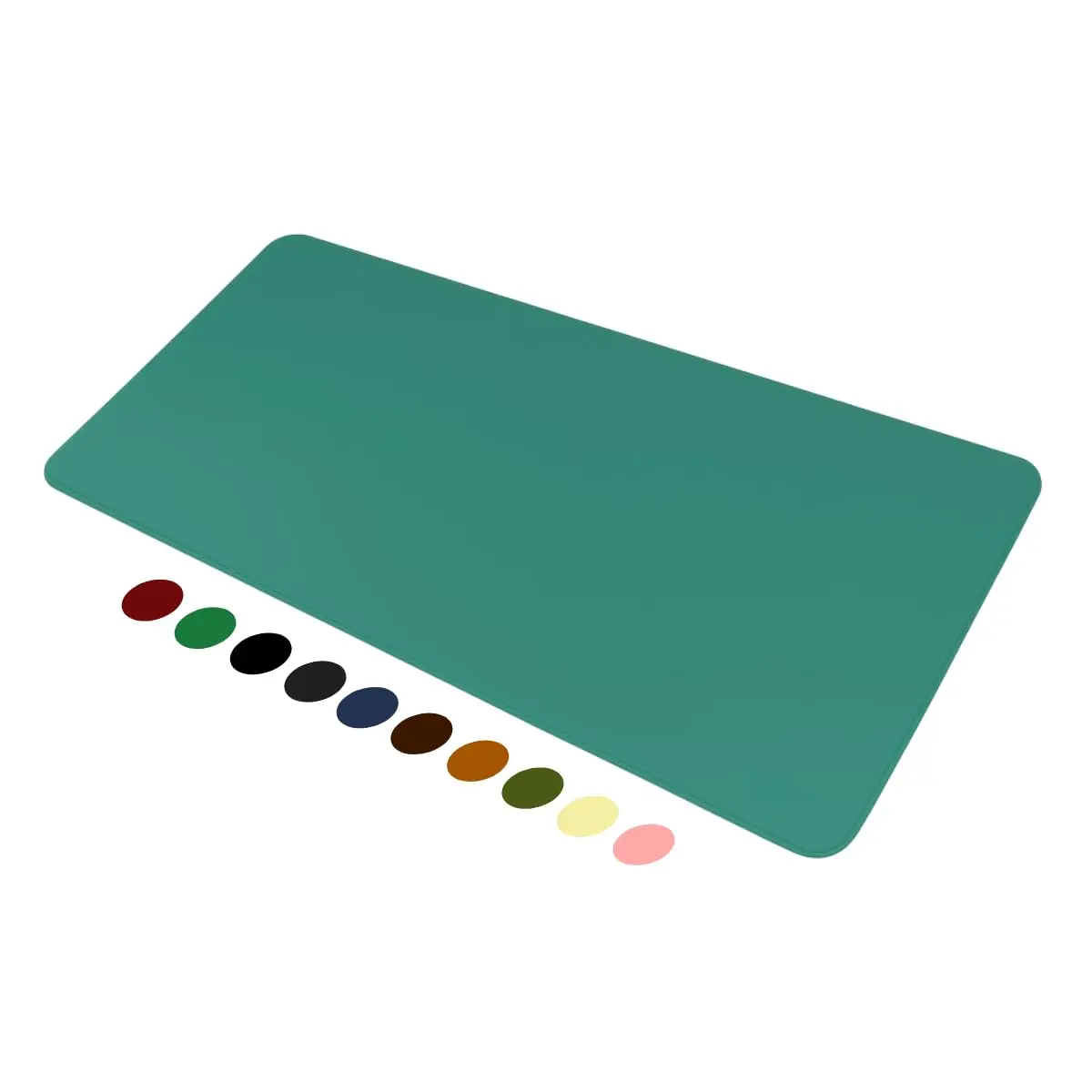 Mouse Pad Desk Pad Couse em Couro Ecológico 90x40cm + Porta-Copos Premium (Verde)