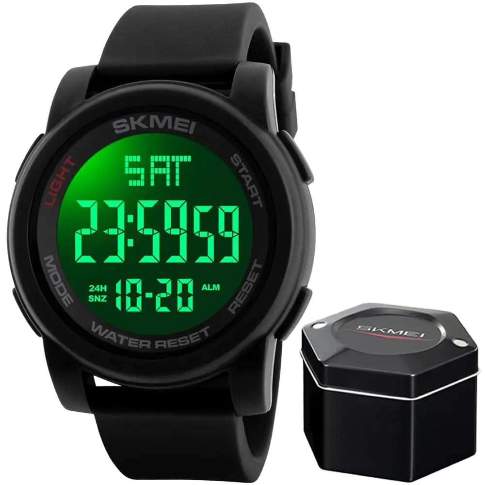 Relógio Masculino Sk 1257 Á Prova D'água 50m Digital Shock Esportivo Preto