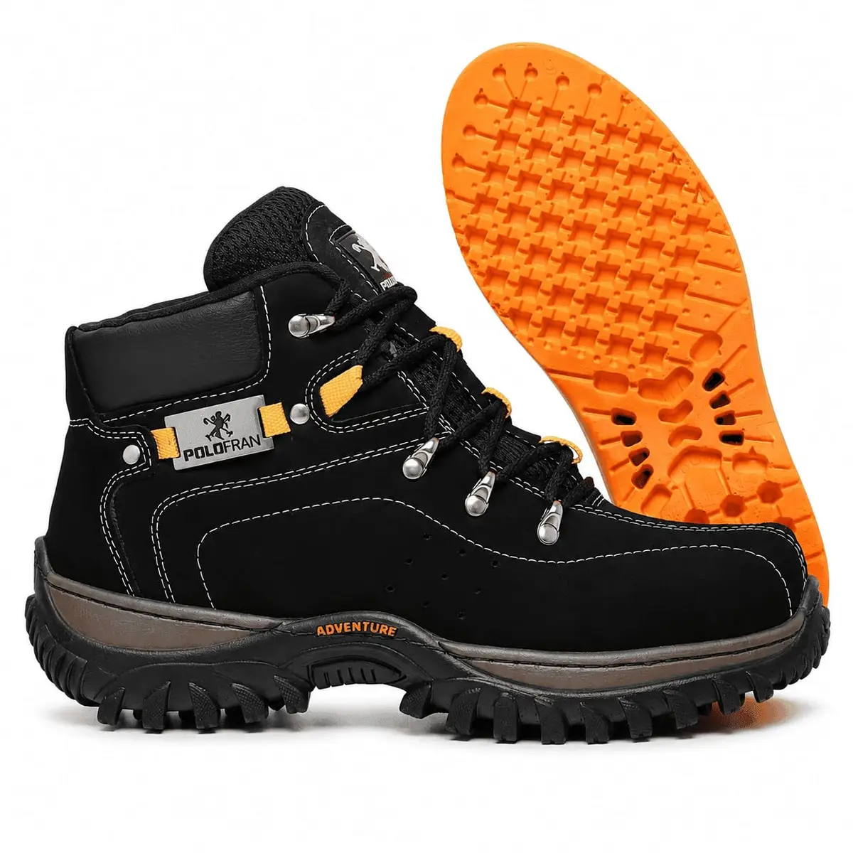 Bota Adventure Masculina Cano Médio Coturno Casual Trilha Solado Antiderrapante Confortável