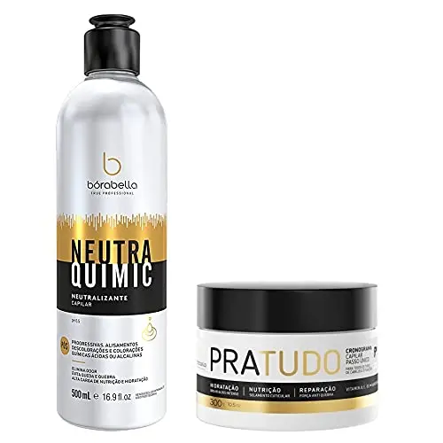 Kit Capilar Borabella, Pós-Química, 500ml e 300g | Neutraquimic 500ml, Cronograma Pra Tudo 300g, Anti-Emborrachamento - 1