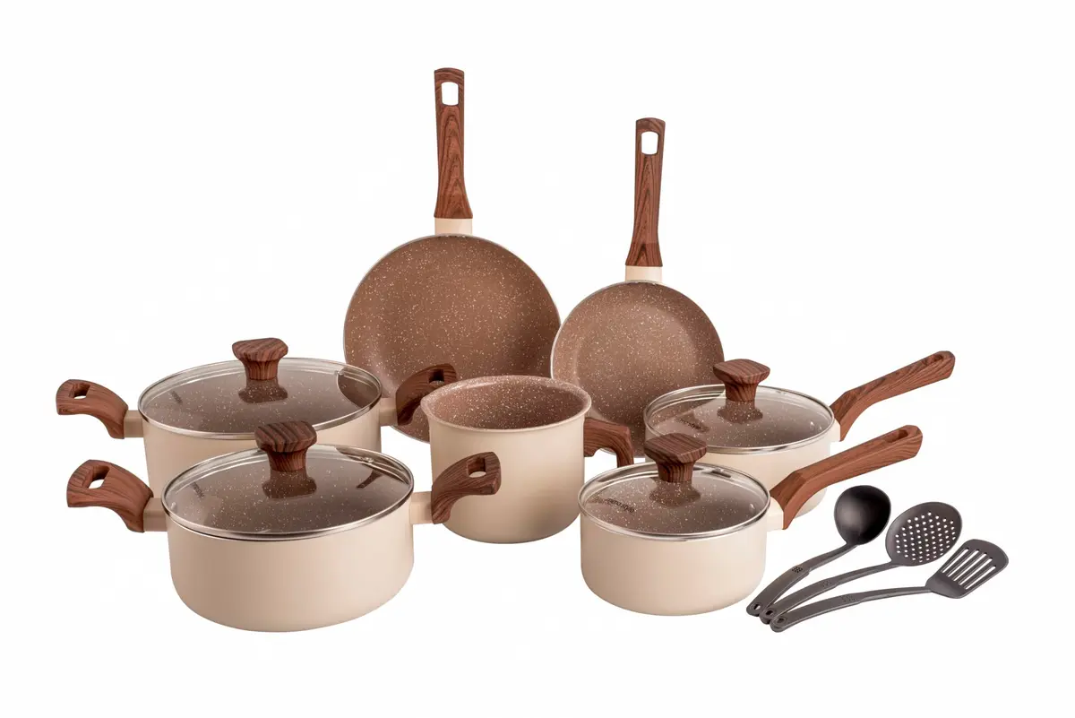 Mimo Style, Conjunto de Panelas com 10 Peças Indução Crema Cook - 1