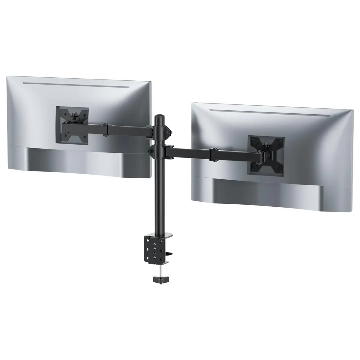 Suporte Duplo para Monitor 13 a 32 Pol, até 16 kg | Para 2 monitores, VESA 75x75/100x100 mm, rotação 360°, ajuste de ângulo, passa-cabos e fixação em mesa até 11 cm