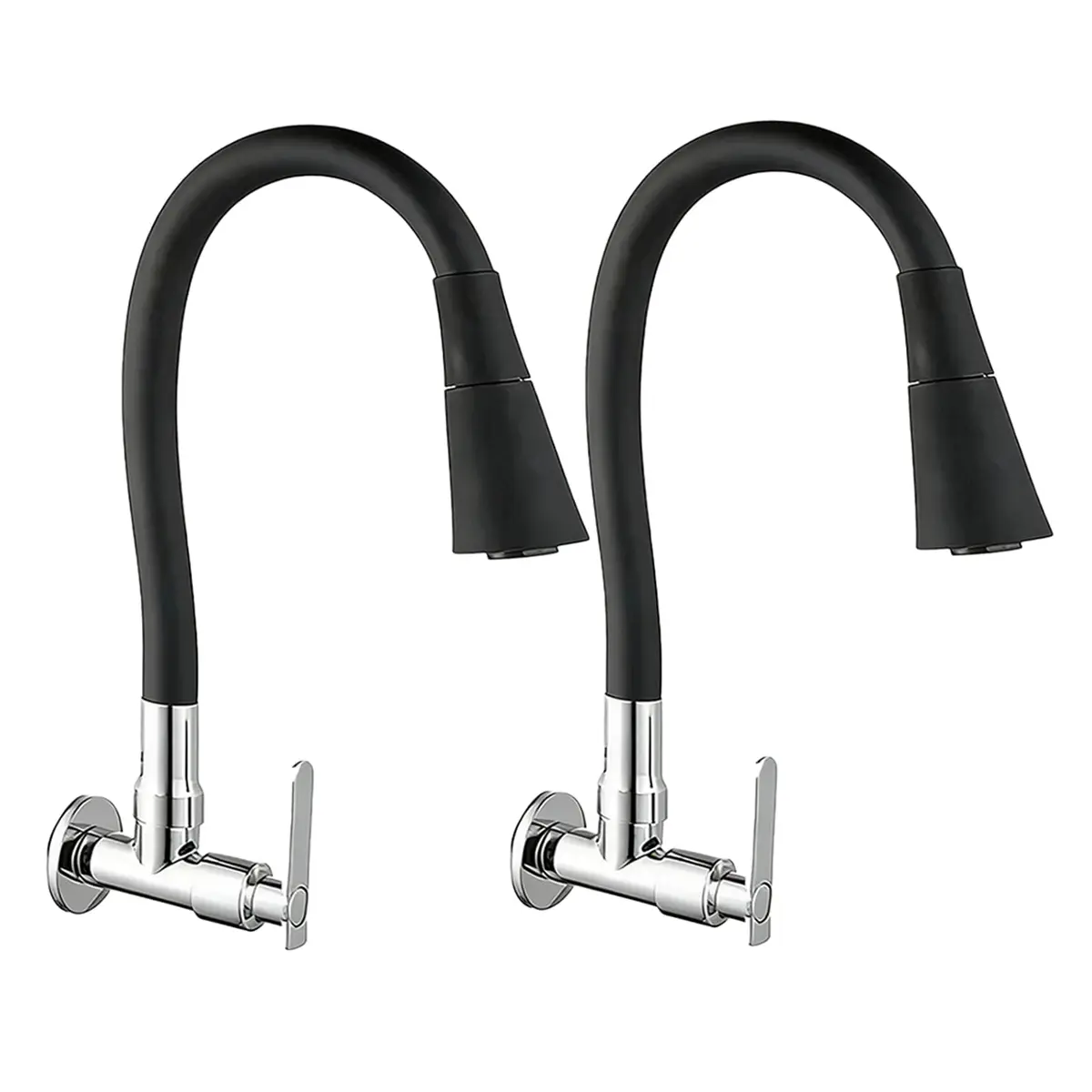 Torneira para Cozinha Parede Preta Flexível e Prática Ideal para Área Gourmet e Cozinhas Planejadas (2 pcs)