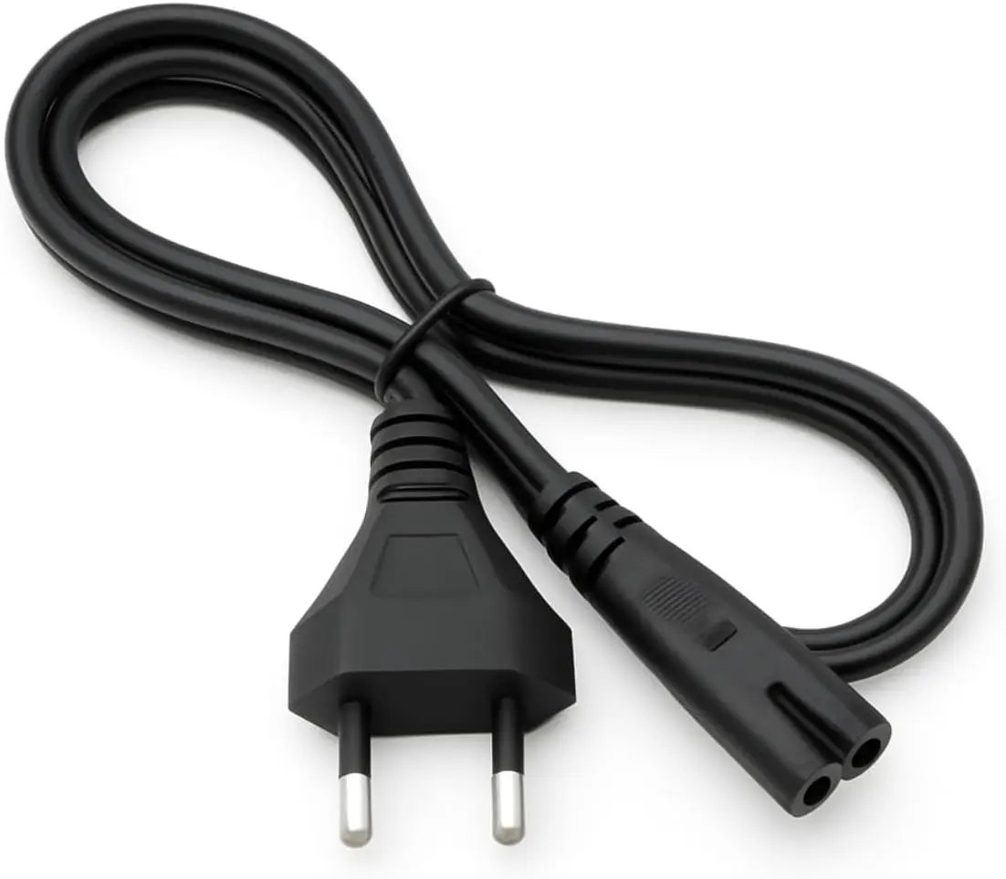 Cabo de Força Bipolar Tipo 8 1,5m para TV Impressora Videogame Bivolt | Uso em Equipamentos de Baixa Potência, Compatível com TV, Monitor, Impressora e Videogame, Reposição de Cabo de Alimentação