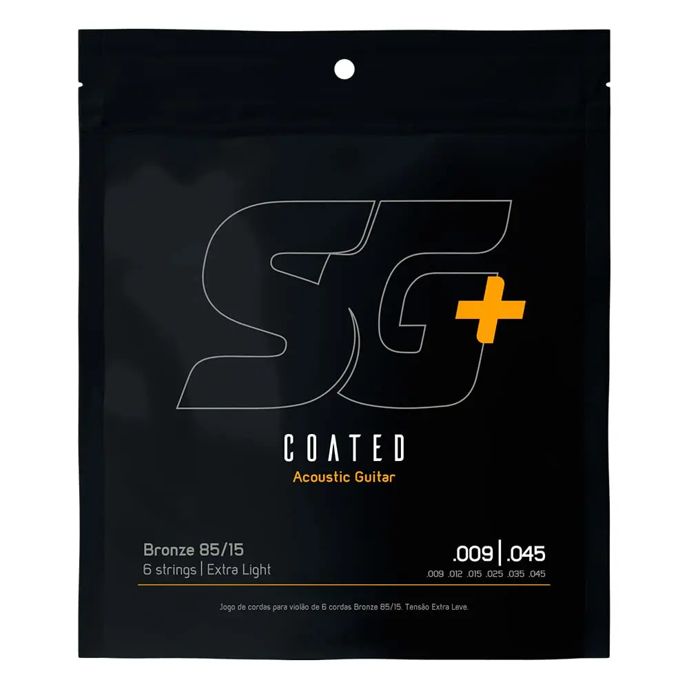 Encordoamento 009 Coated SG Aço Bronze 85 15 para Violão .009 - .045 - 1