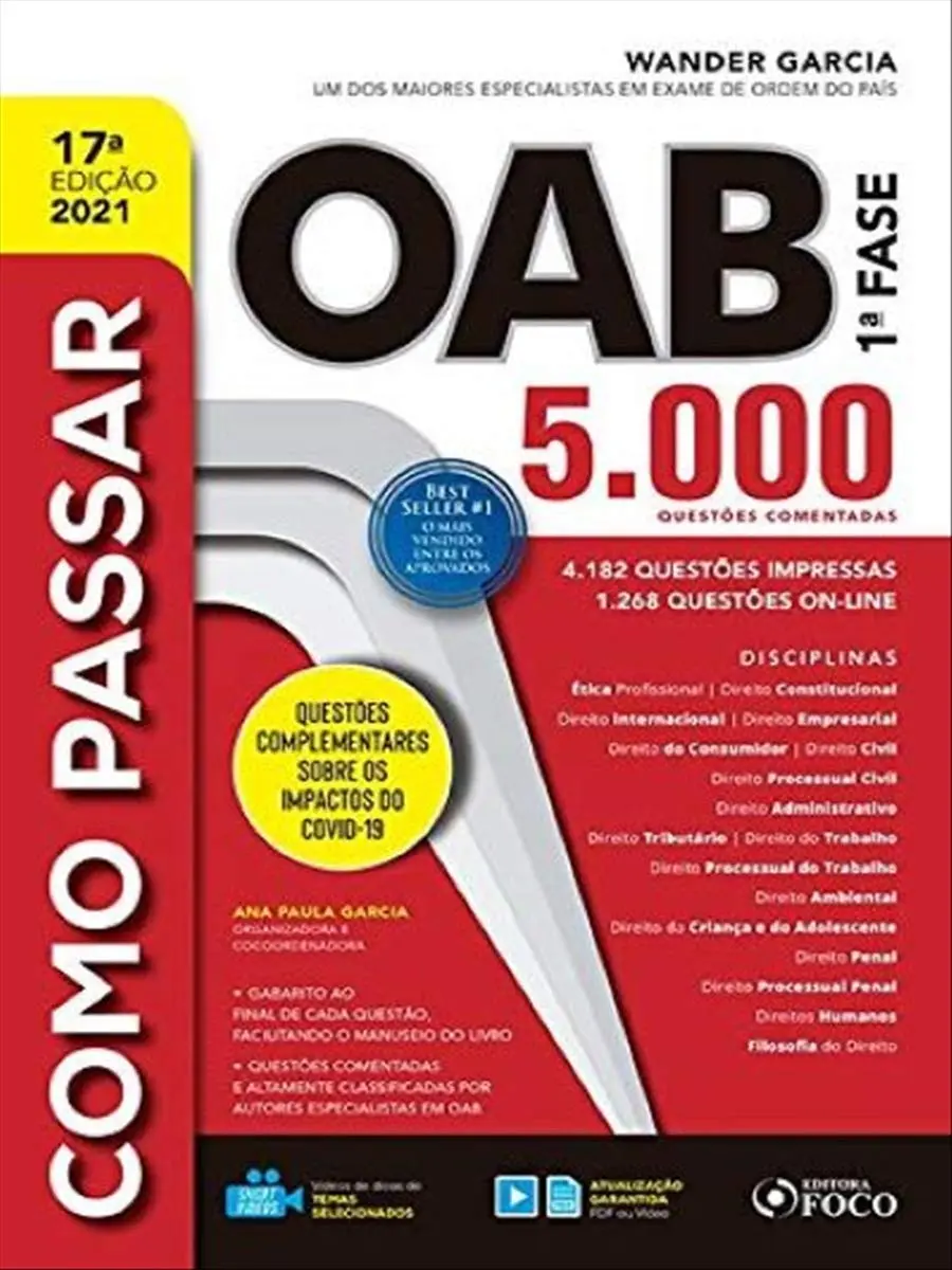 COMO PASSAR NA OAB - 1ª FASE - 5.000 QUESTÕES COMENTADAS - 17ª ED - 2021 - 1