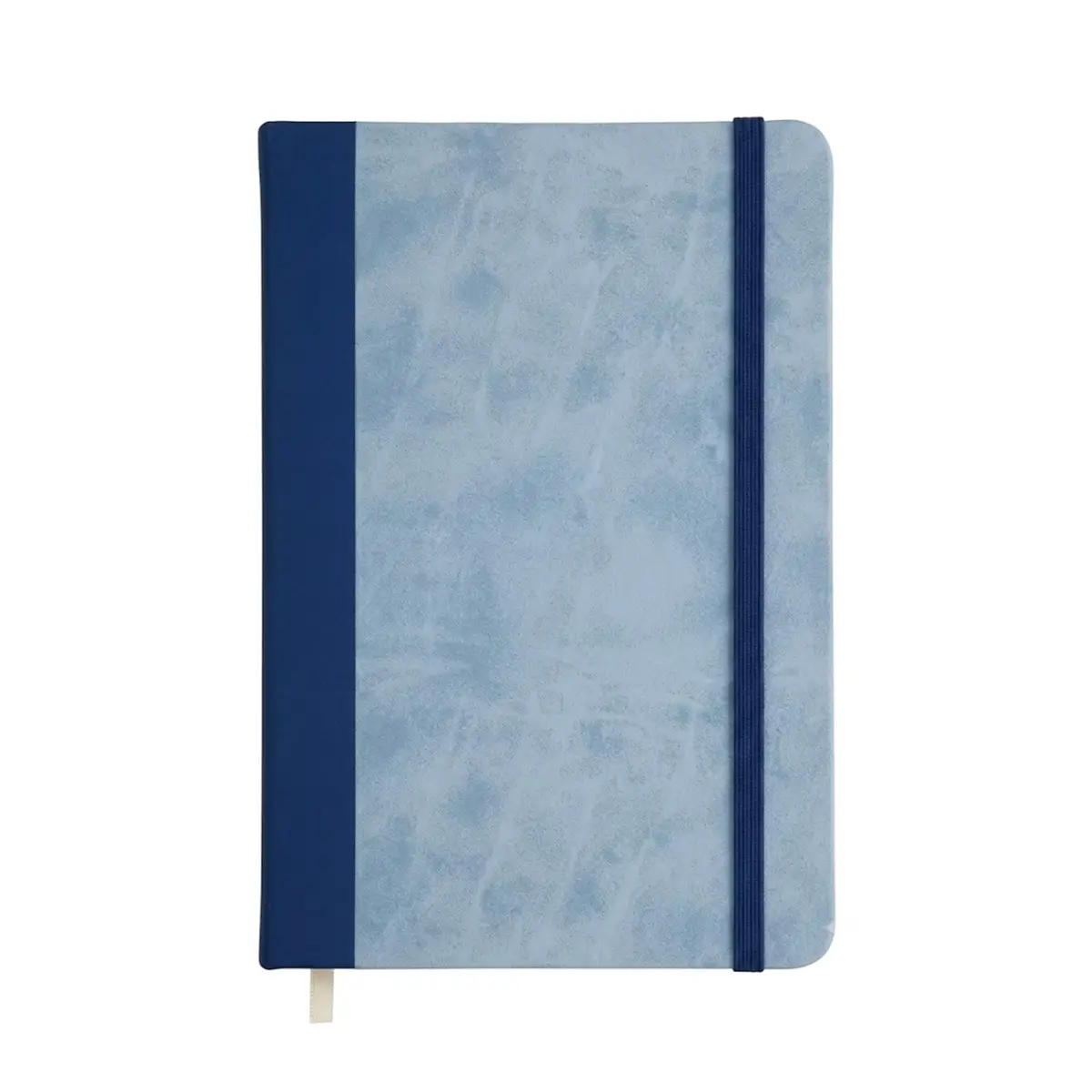 Caderno Sem Pauta A6 Caderneta de Bolso 80 Folhas 10x15 Capa Dura com Elástico Azul Recorte