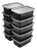 Kit 10 Potes 500 Ml Marmita Fitnees Bpa Free - Preto - 1