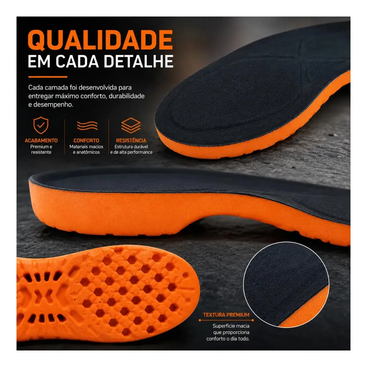 Palmilha De Gel Anatomica Confortável Ortopédica Alto Conforto Absorção Impacto Original 40 thumbnail 3