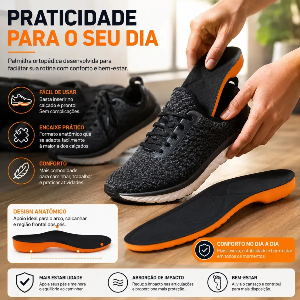 Palmilha De Gel Anatomica Confortável Ortopédica Alto Conforto Absorção Impacto Original 40 thumbnail 4
