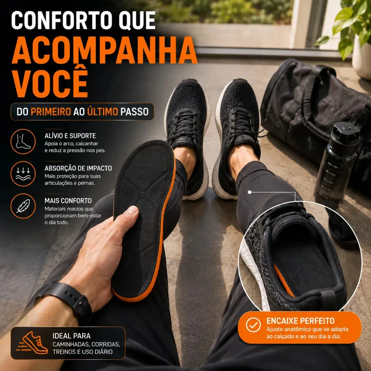 Palmilha De Gel Anatomica Confortável Ortopédica Alto Conforto Absorção Impacto Original 40 thumbnail 5
