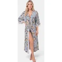 Kimono Areia Branca Solaris Arabesque Azul - 1