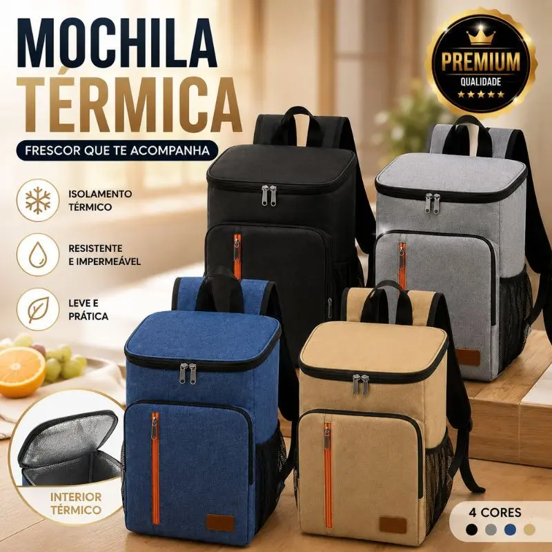Mochila Térmica Grande Capacidade Cooler Portátil Piquenique Quente Frio Não colocar gelo ou água - 1
