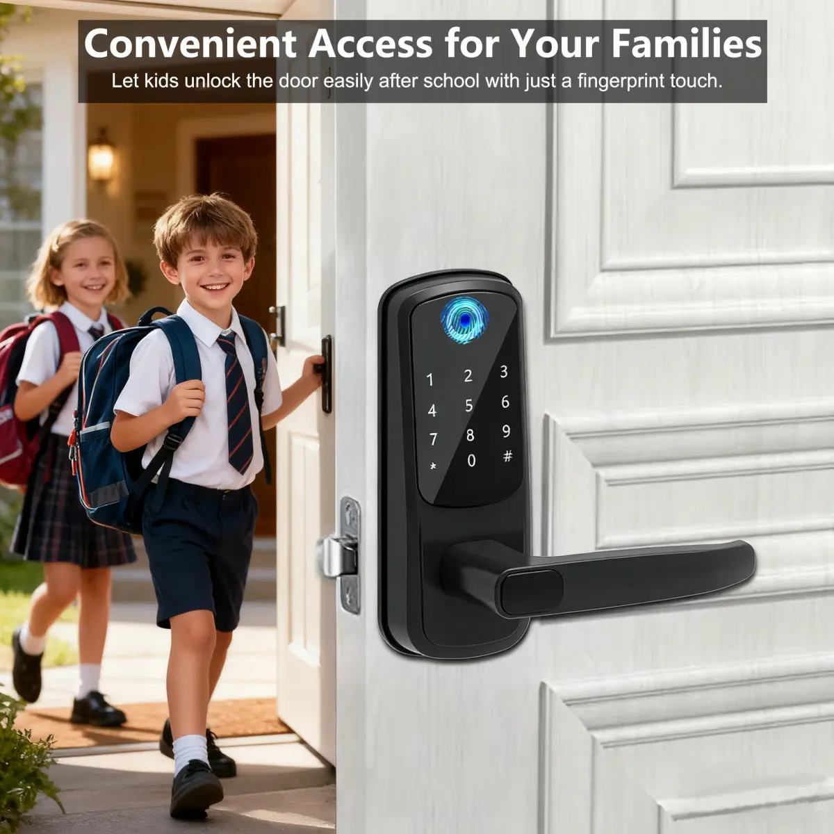 Fechadura inteligente wi-fi com aplicativo/impressão digital biométrica/senha/cartão inteligente/desbloqueio de chave/carregamento de emergência usb fechadura eletrônica - 1