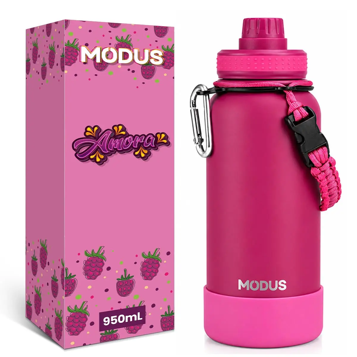 MODUS Garrafa Térmica Esportiva De Inox Com Isolamento A Vácuo 950ML | Gradiente Rosa - 1