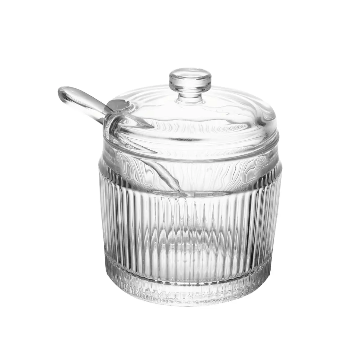 WOLFF - Açucareiro com Colher e Tampa Lines 10cm x 7,5cm Vidro - 1