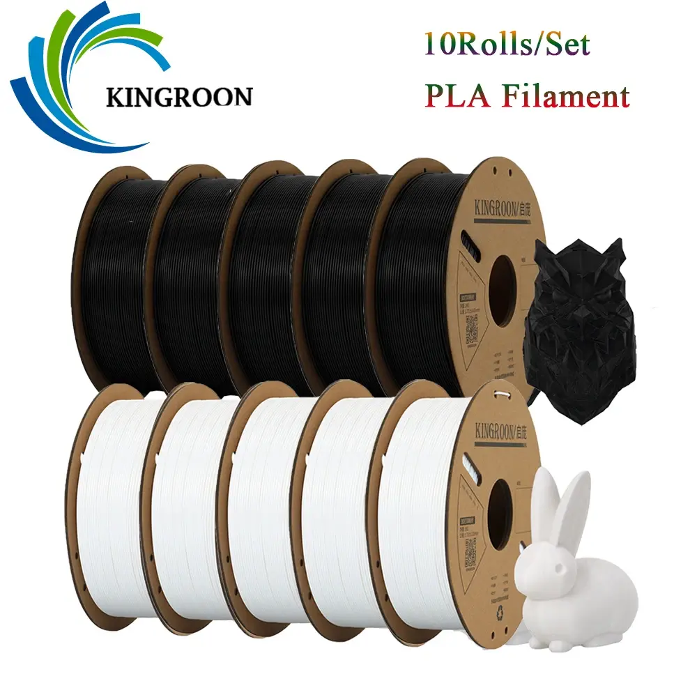 Kingroon pla filamento 1.75mm filamento de impressora 3d 5/10 rolos material plástico de impressão 3d 100% sem bolha para impressora 3d fdm mix