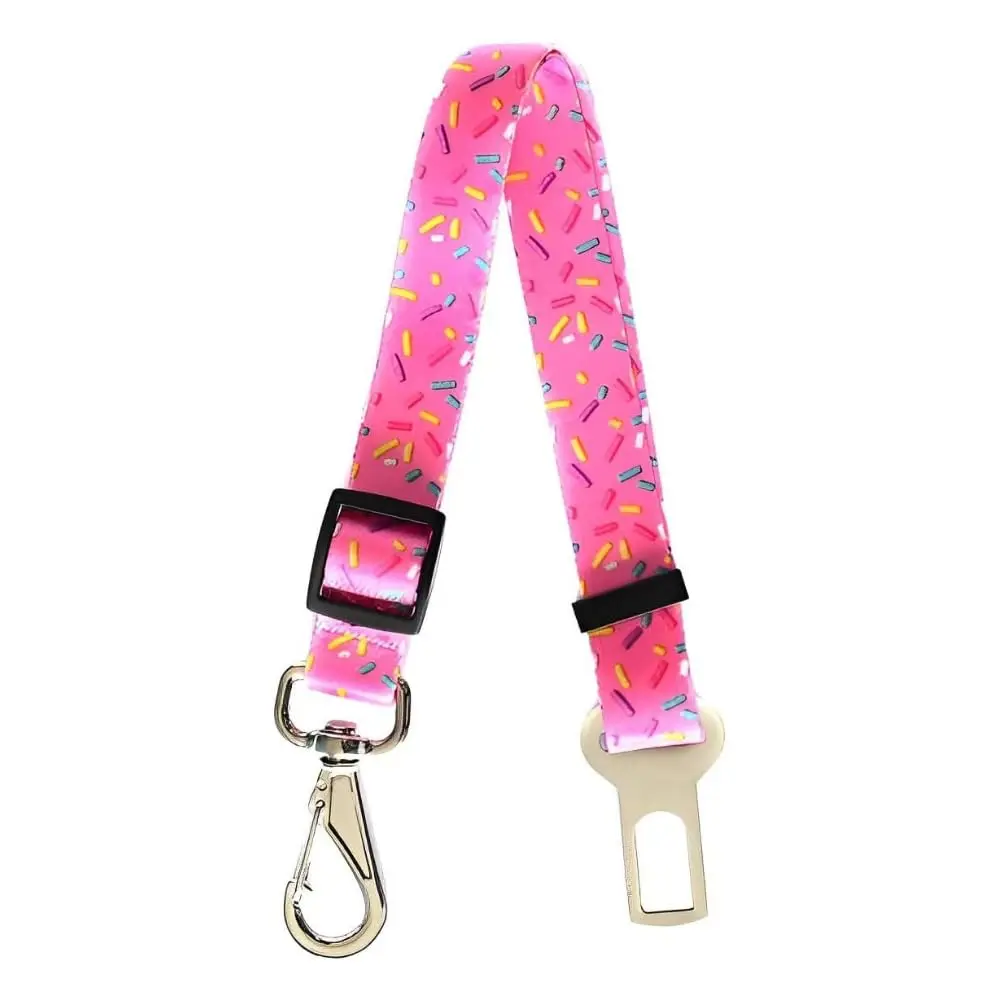 Cinto de Segurança para Cães My Pet Brasil, Regulável, 80cm | Modelo Universal, Adaptadores para Carro, Estampado Fiesta