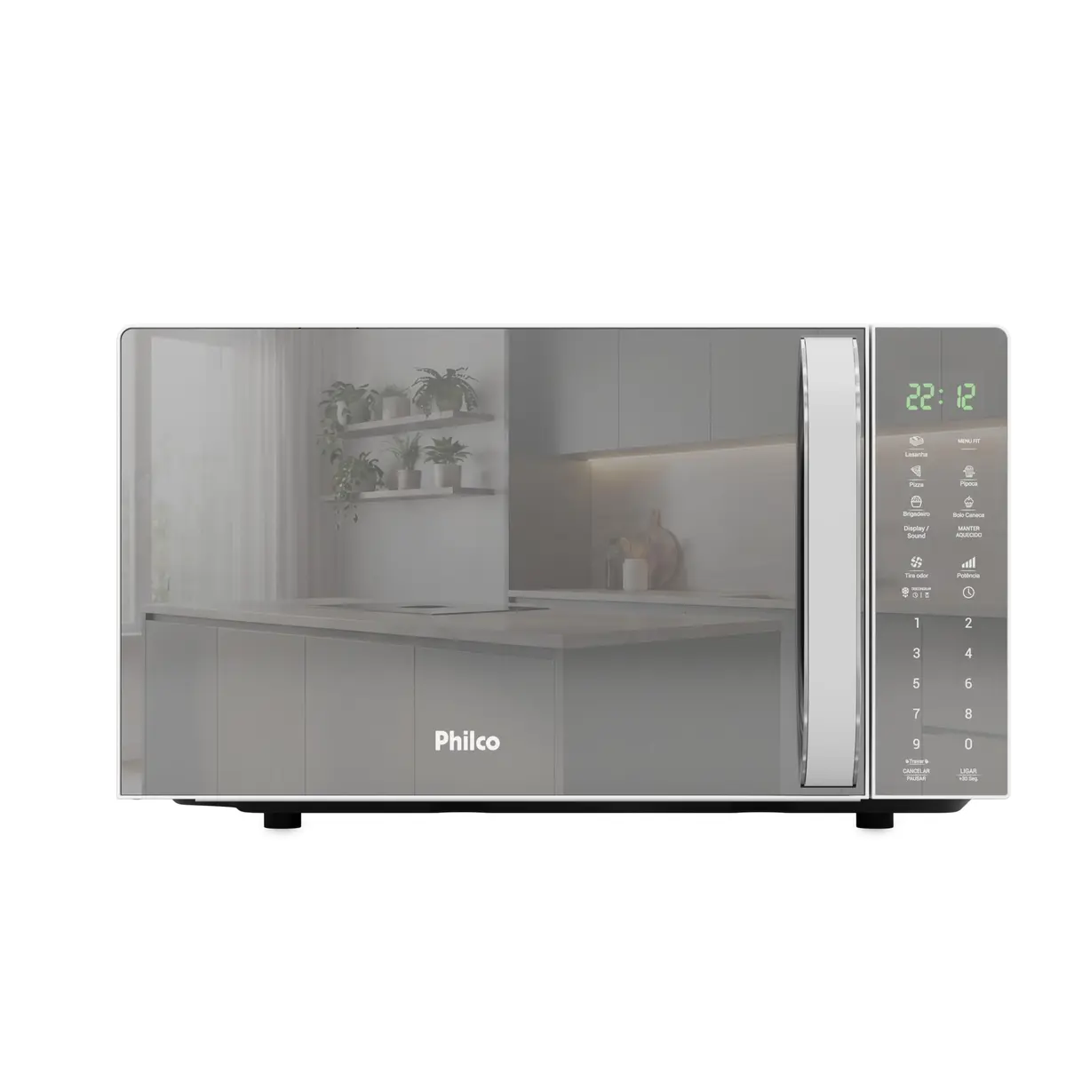 Micro-ondas Philco 20L Espelhado Pintura Limpa Fácil PMO24E 220v