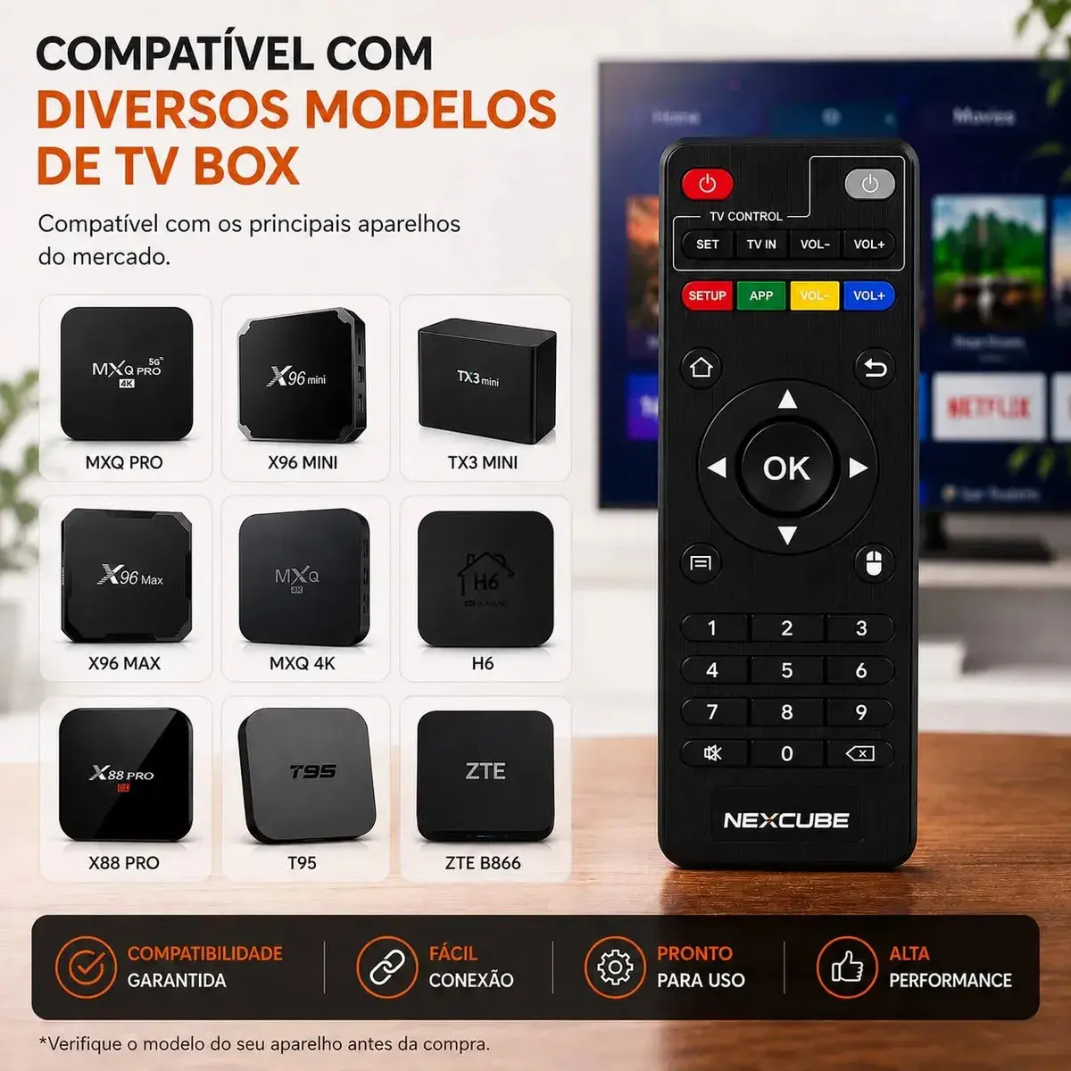 Kit 2 Controle Remoto Compatível Com Tv Box Pro 4k Pilhas Preto thumbnail 2