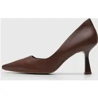 Scarpin Feminino cê Salto Médio Geometry Café - 1