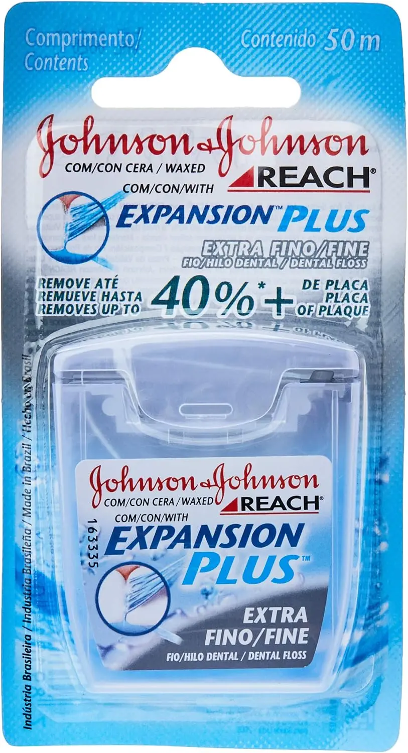 Fio Dental Reach Expansion Plus, 50m, Extra Fino, Menta, 1 Unidade - 1