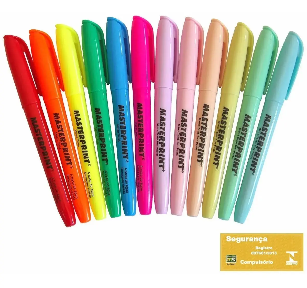 Kit Marca-Texto Masterprint MP612 6 Neon e 6 Tons Pastel